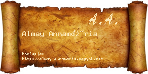 Almay Annamária névjegykártya
